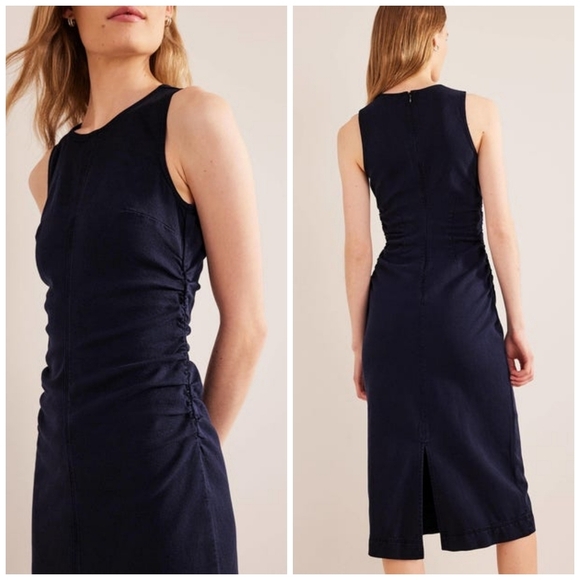 Boden Side Ruched Column Midi Dress - Picture 2 of 6